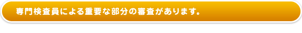 専門検査員による重要な部分の審査があります。